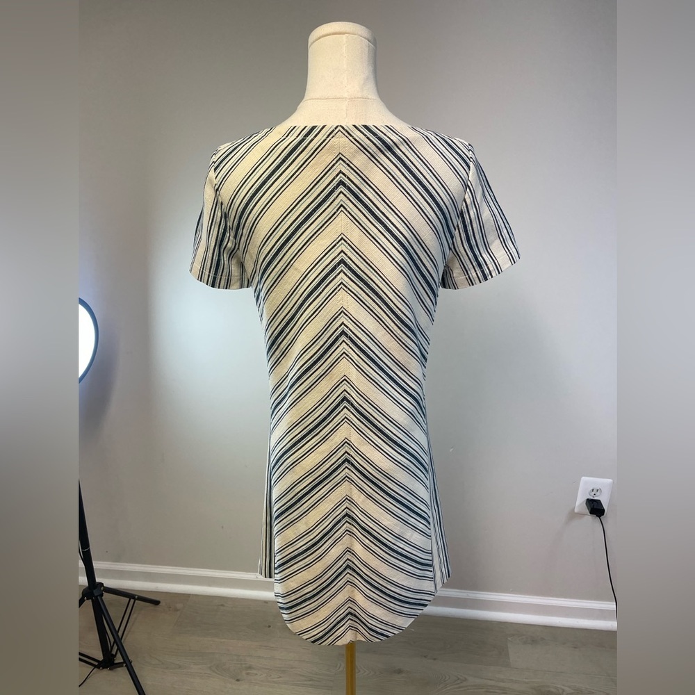 See By Chloe Cotton Linen Mix Stripe Shift Dress - Picture 10 of 16
